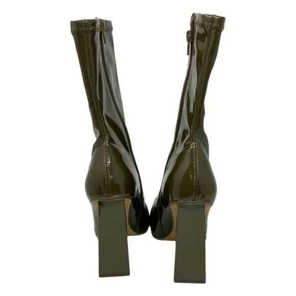 Aldo Fidella Faux Patent Leather Ankle Bootie Olive Green Size 7.5 NWT $140 MSRP - Picture 5 of 7